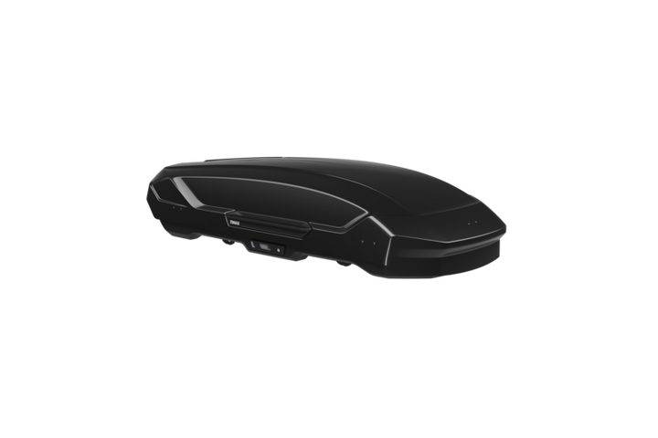 Thule Motion 3 L black aerodynamic roof cargo box designed for extra car storage and easy mounting